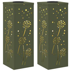 vidaXL Faro LED solare per sentieri 2 pz Bianco caldo 18 x 18 x 50 cm