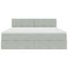 vidaXL Letto con Contenitore Grigio chiaro 160 x 200 cm Velluto