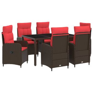 vidaXL Set da pranzo per esterni 7 pz polyrattan