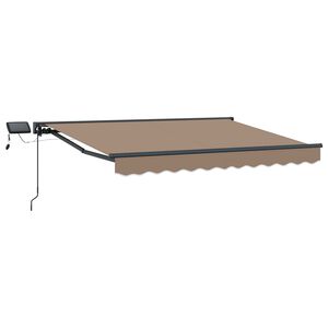 vidaXL Cornice per Tenda Manuale con LED Tortora 3,5 x 2 m
