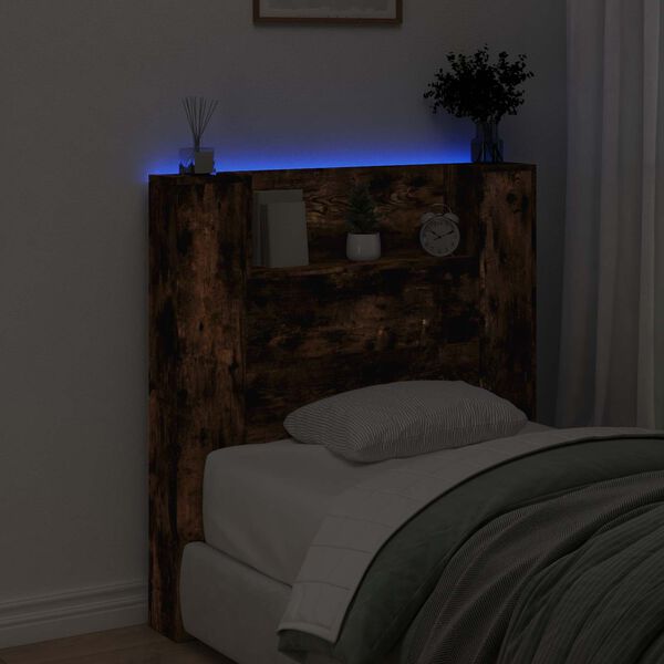 vidaXL Testiera Rovere fumé 100 x 16,5 x 103,5 cm Legno multistrato