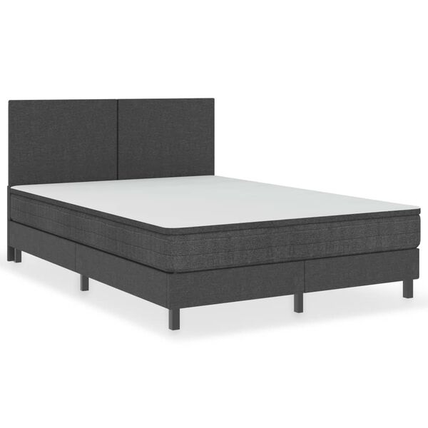 vidaXL Letto a Molle Grigio Scuro in Tessuto 140x200 cm