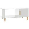 vidaXL Tavolino da Salotto Bianco Lucido 90x50x40 cm Legno Multistrato