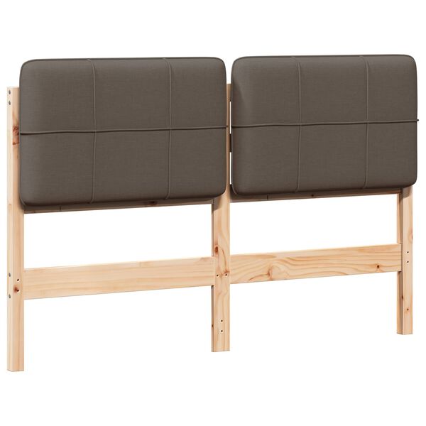 vidaXL Testiera imbottita Marrone e taupe 140 cm Pino massello