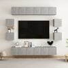 vidaXL Set di Mobili Porta TV 10pz Grigio Cemento in Legno Multistrato