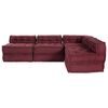 vidaXL Divano modulare 4 pcs Bordeaux Tessuto
