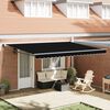 vidaXL Tenda Retrattile Nero 450 &times; 300 cm Poliestere e Metallo
