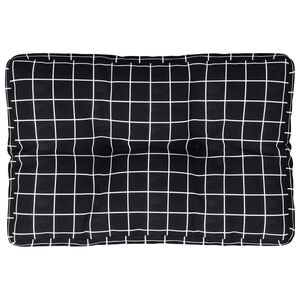 vidaXL Cuscino per Pallet Motivo a Quadri Nero 60x40x12 cm in Tessuto