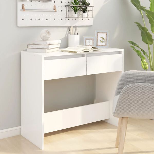 vidaXL Tavolo Consolle Bianco 89x41x76,5 cm in Acciaio