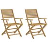 vidaXL Sedie Giardino Pieghevoli 2pz 54,5x61,5x86,5 cm Massello Acacia