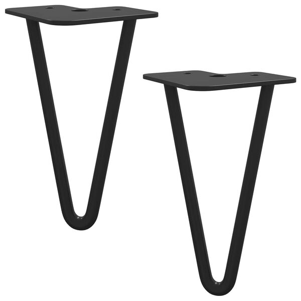 vidaXL Piedino per mobili 2 pcs Nero 54,1 x 54,1 x 100 mm Ferro