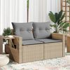 vidaXL Divano da Giardino con Cuscini a 2 Posti Beige in Polyrattan