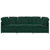 vidaXL Divano Modulare con Cuscini in Velluto Verde Scuro