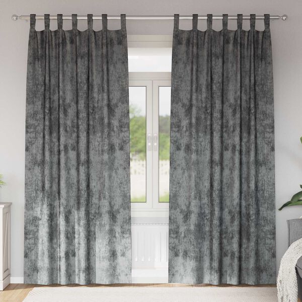 vidaXL Tende in Velluto con tende 2 pcs Grigio 245 x 140 cm Velluto