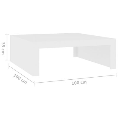 vidaXL Tavolino da Salotto Bianco 100x100x35 cm Truciolato