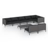 vidaXL Set Divani da Giardino 9 pz con Cuscini Polyrattan Grigio Scuro