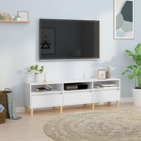 vidaXL Mobile Porta TV Bianco 150x30x44,5 cm in Legno Multistrato