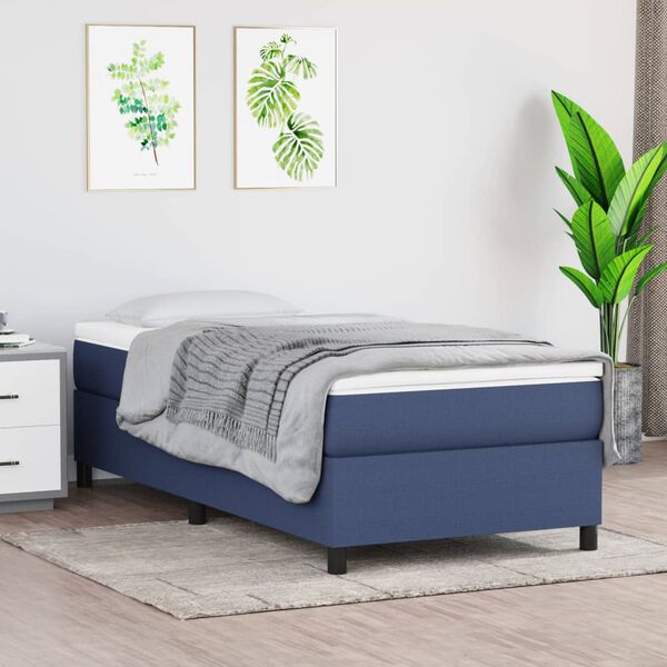 vidaXL Struttura Letto a Rete a Molle Blu 80x200 cm in Tessuto