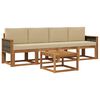 vidaXL Set di divani da esterno con cuscino 4 pcs Naturale