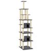 vidaXL Albero per Gatti con Tiragraffi in Sisal Grigio Scuro 216 cm