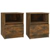 vidaXL Comodini 2 pz Rovere Fumo 40x40x50 cm in Legno Multistrato