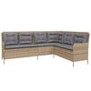 vidaXL Set Divani da Giardino 2 pz con Cuscini Beige in Polyrattan