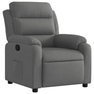 vidaXL Poltrona Reclinabile in Tessuto Grigio Scuro