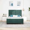 vidaXL Letto a molle con testiera Verde Scuro 160 x 200 cm Velluto
