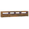 vidaXL Mobile Porta TV con Luci LED Rovere Fumo 210x35x40 cm