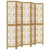 vidaXL Divisorio Ambienti 5 Pannelli Marrone Legno Massello Paulownia