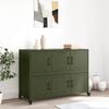 vidaXL Credenza Verde Oliva 100,5x39x72 cm in Acciaio
