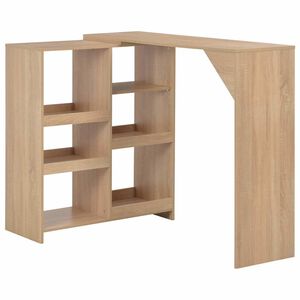vidaXL Tavolo da Bar con Scaffale Mobile Rovere 138x39x110 cm