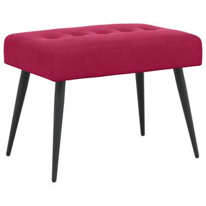 vidaXL Panchina con bottoni imbottiti Rosso Vino 60 x 40 x 45 cm
