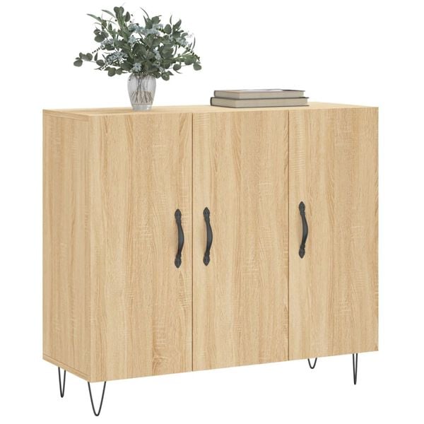 vidaXL Credenza Rovere Sonoma 90x34x80 cm in Legno Multistrato