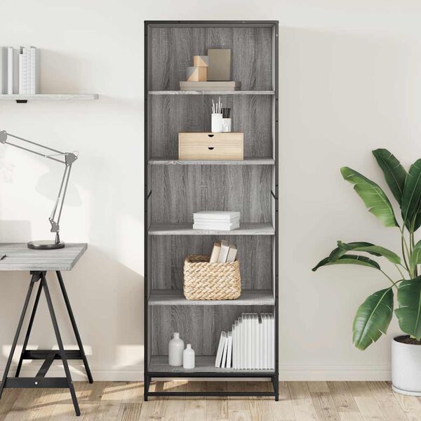 vidaXL Libreria Grigio Sonoma 60x35x170,5 cm in Truciolato