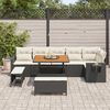 vidaXL Set Divano da Giardino 9 pcs Nero polyrattan