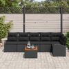 vidaXL Set Divano da Giardino 7 pcs Nero