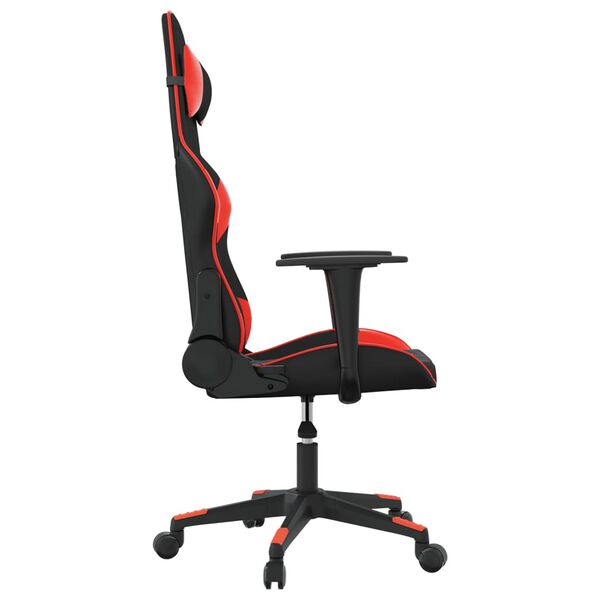 vidaXL Sedia da Gaming Massaggiante Rosso e Nero in Similpelle