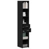 vidaXL Libreria con cassetto Rovere Nero 30 x 42.4 x 185.2 cm