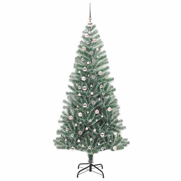 vidaXL Albero di Natale Artificiale Imbiancato con Luci LED 240 cm
