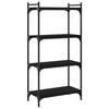 vidaXL Libreria a 4 Ripiani Nera 60x30x120 cm in Legno Multistrato