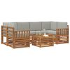 vidaXL Set di divani da esterno 7 pcs Grigio Naturale e Chiaro