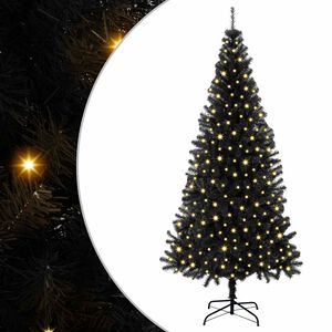 vidaXL Albero di Natale con 300 LED con supporto Nero 180 cm PVC
