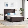 vidaXL Letto a molle con materasso Marrone scuro 140 x 190 cm Tessuto