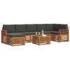 vidaXL Set divani 8 pcs Naturale e Antracite Legno di Acacia Massello