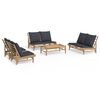 vidaXL Set Salotto da Giardino 5pz con Cuscini Grigio Scuro Bamb&ugrave;