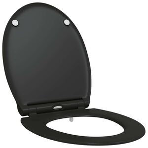 vidaXL Sedile del WC Nero 45,5 x 37,5 x 3,8 cm Duroplast