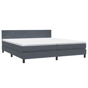 vidaXL Giroletto a Molle con Materasso Grigio Scuro 180x220 cm Velluto