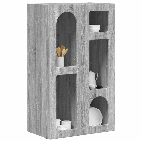 vidaXL Credenza Grigio Sonoma 59 x 35 x 100,5 cm Legno multistrato