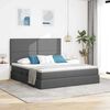 vidaXL Letto con contenitore e materasso Grigio scuro 180 x 200 cm